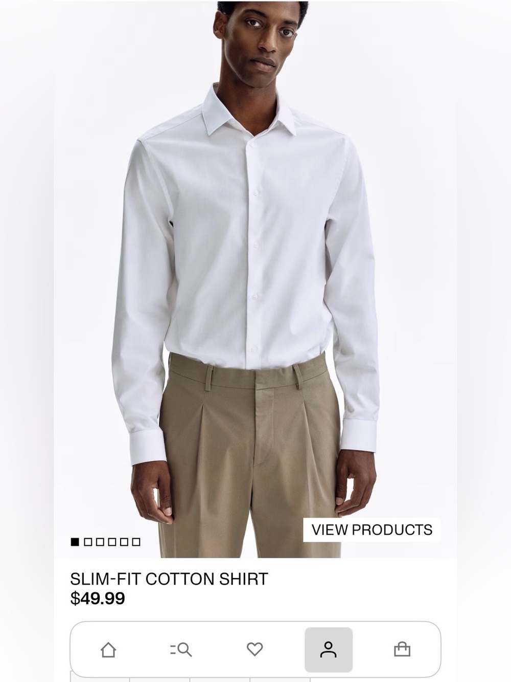 NWT Slim Semi Cut-away collar White Dress Shirt, Small